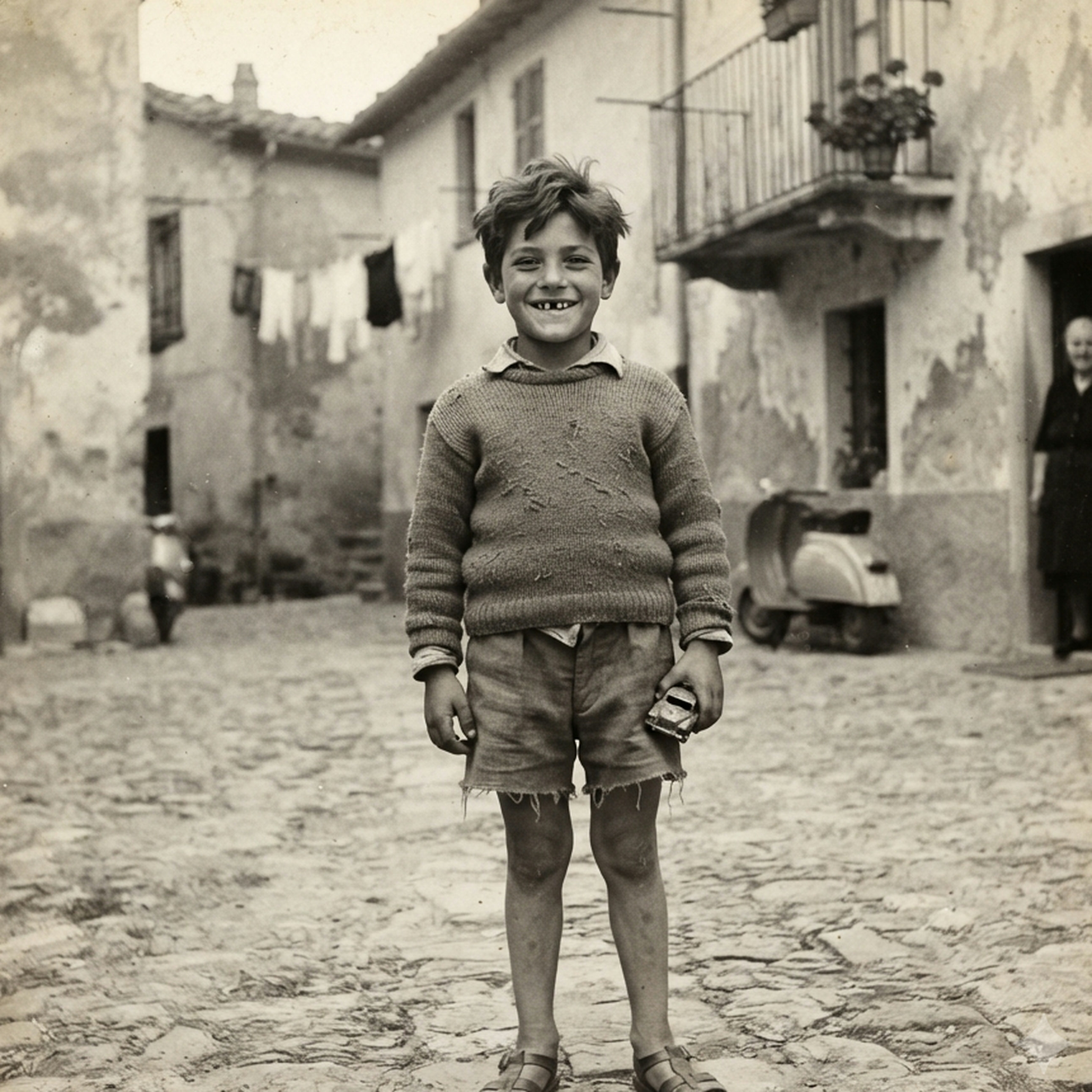 Aldo Ferri da bambino, foto d'epoca